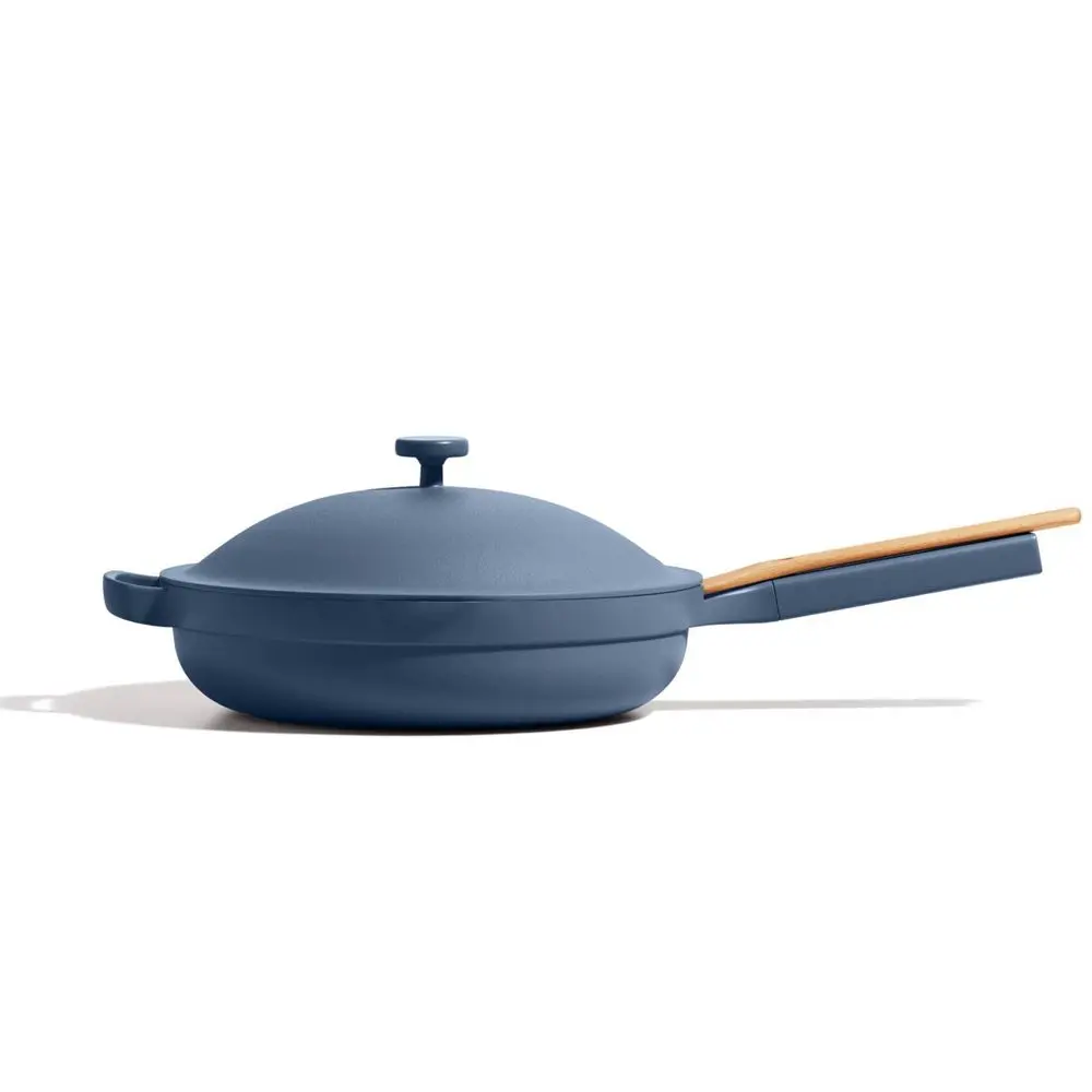 Our Place 4pc Aluminum Ceramic Nonstick Always Pans Blue Salt: Cookware Set with Steamer Basket Hand Wash