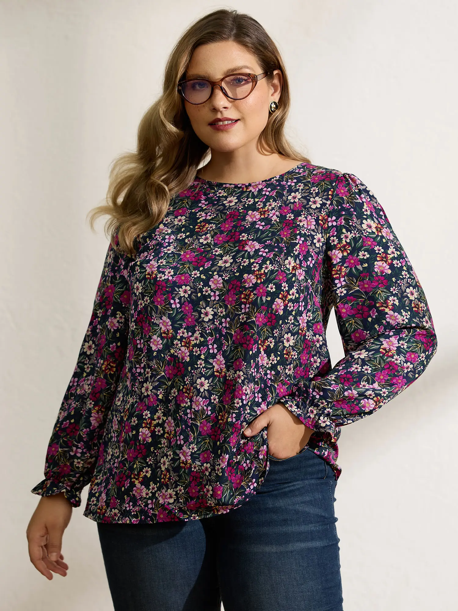 BloomChic Women's Plus Size Floral Print Rayon Fabric Lady Top - Smooth-Fit Short-Sleeve Garment with Back Bowknot Straps, 2026 Summer Essential [M-6X] Pick (Long Sleeve Option Available), Summerfinds