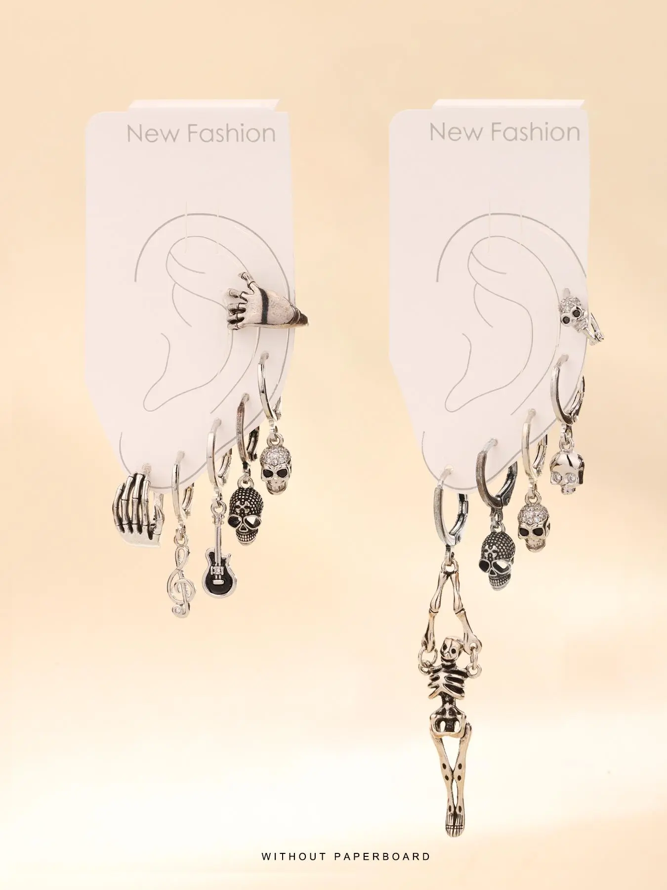 Punk Style Skull Design Dangle Earrings Set, Chain Dangles, Fashion Jewelry for Party, Daily Clothing Decor, Trendy All-match & Exquisite Jewelry for Birthday Gift, Fall Trendy Jewelry