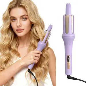 Cordless Automatic Hair Curler, Portable Rotating Curling Iron with 4 Temp Settings, Anti-Scald Auto Curling Wand for All Hair Types, Travel-Friendly Wireless Curler for Salon-Worthy Bouncy Curls
