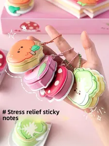 Cute-shaped stress-relief sticky note bean notebook, portable for students and office use, memo and sticky notes
