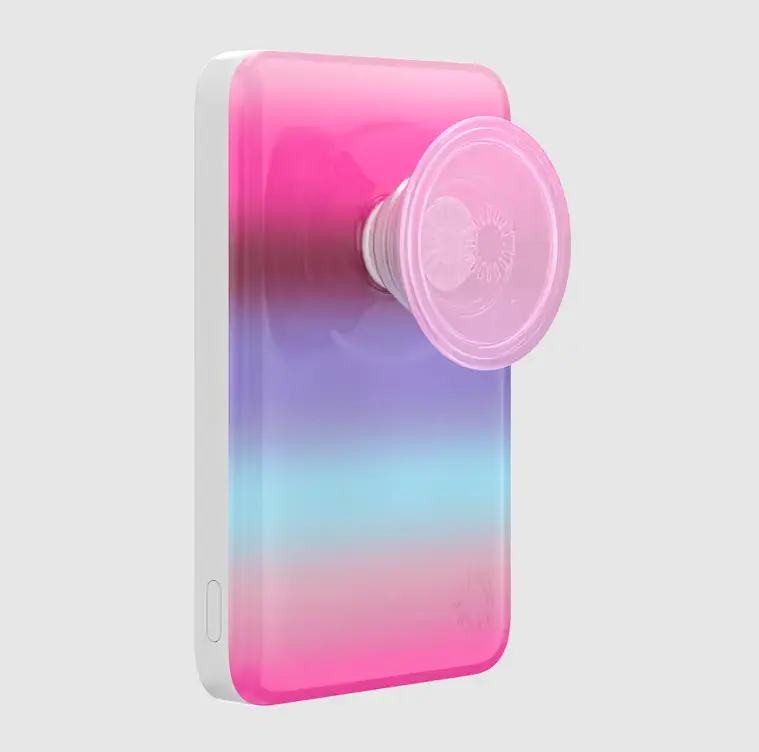 PopSockets MagSafe PowerPack - Pink Ombre Tide Design, Compatible with MagSafe, Magnetic Charging Wireless Phone Holder Accessory, All-in-1 Smartphone Charging Solution, Magnetic Charging Design