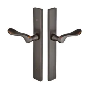 Emtek 16A4BRLRH Multi Point C6 , Non-Keyed Fixed Handle OS , Operating Handle IS , Modern Style , 1-1/2" x 11" , Breslin Lever , RH