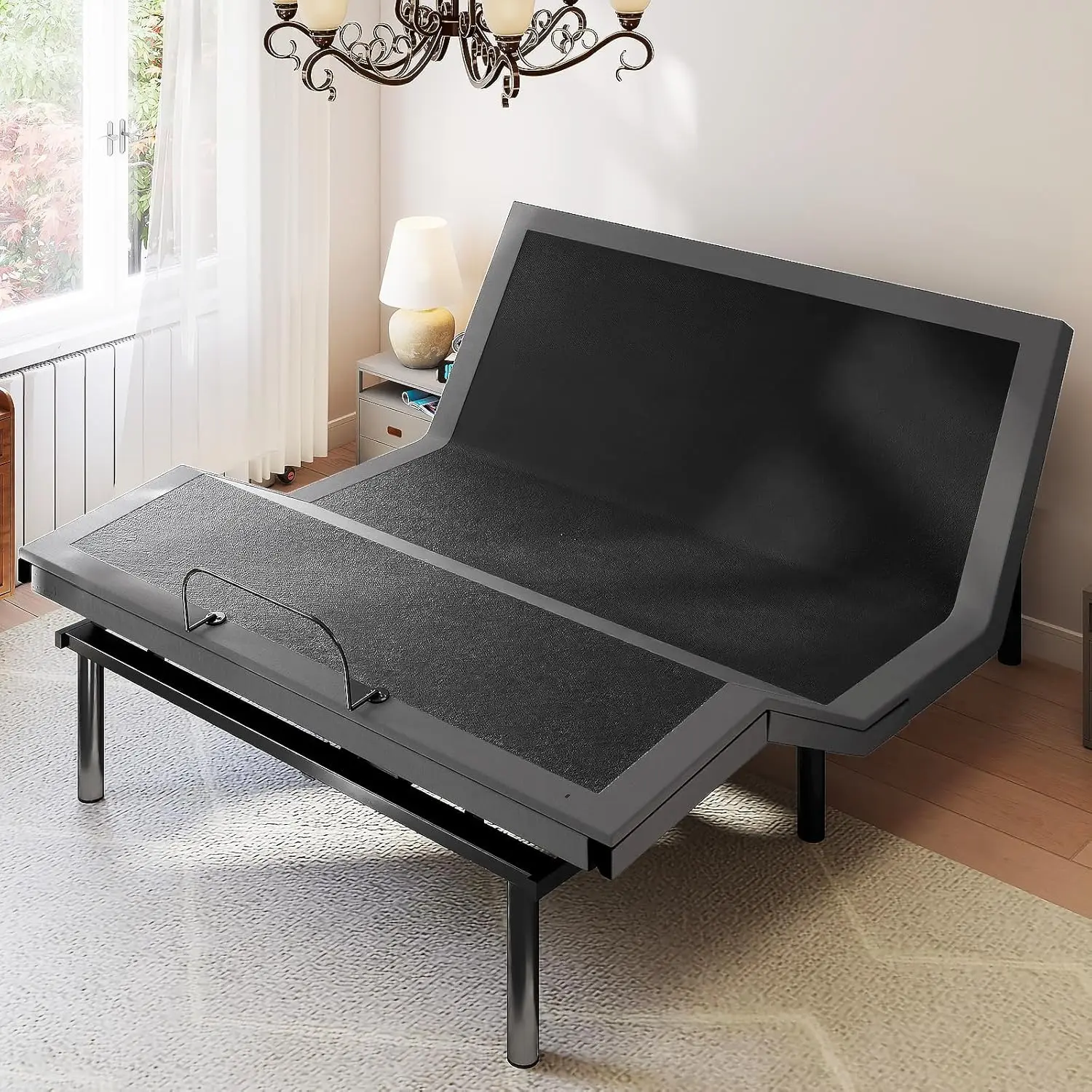Electric Bed Base - Twin/XL/Queen Size Indoor Bed Frame with 0-60 Degree Head & Foot Incline, Zero Gravity Setting, Tool-Free Assembly for Small Apartments, Guest Rooms
