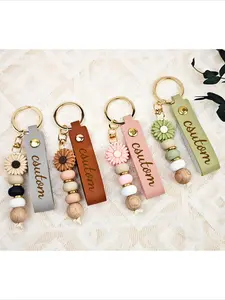 New DIY Daisy Keychain Silicone Beads Handmade Bracelet Pendant Gift for Birthday Christmas Party Favors