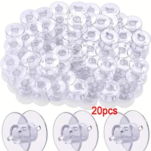20-Pack Plastic Sewing Machine Bobbins, Universal Transparent Bobbins, Suitable for Most Sewing Machines, No Battery Required