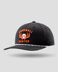 Hardball Hunter Five Panel Rope Cap - Black