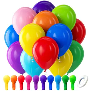 Assorted Rainbow Latex Balloons, 100 Pack 12 Inch Round Helium Bright Color Balloons, Balloon Garland, Perfect for Birthday, Bridal Shower, Wedding Party Decorations, Balloon Arch Decoration