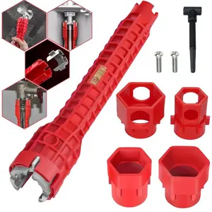 Upgraded 14-in-1 Multifunctional Sink Installation Tool, Foldable Pipe Wrench for Toilet/Sink/Bathroom/Kitchen Plumbing Repair and Installation installer basin Faucet
