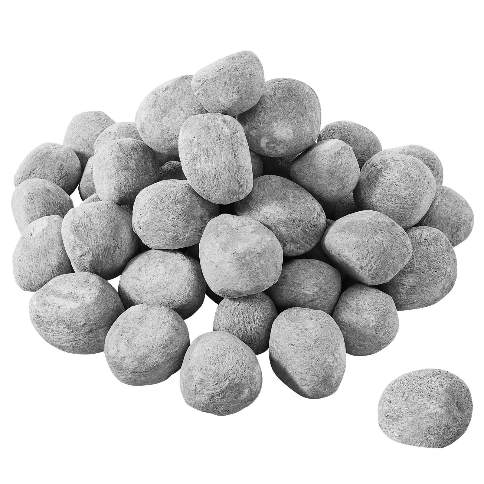 【SummerFinds】VEVOR Ceramic Fire Pebble Stones, 1-2 inch 48 Pcs Lava Rocks, Reusable Fire Pit Stones Indoor and Outdoor Use, Decorative Firepit Rocks for Propane/Gas Fireplace, Stove, Courtyard, Camping