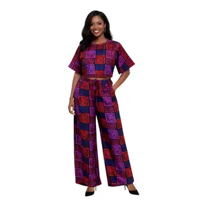 CRZ Ankara Crop Top With Palazzo Pant Trouser