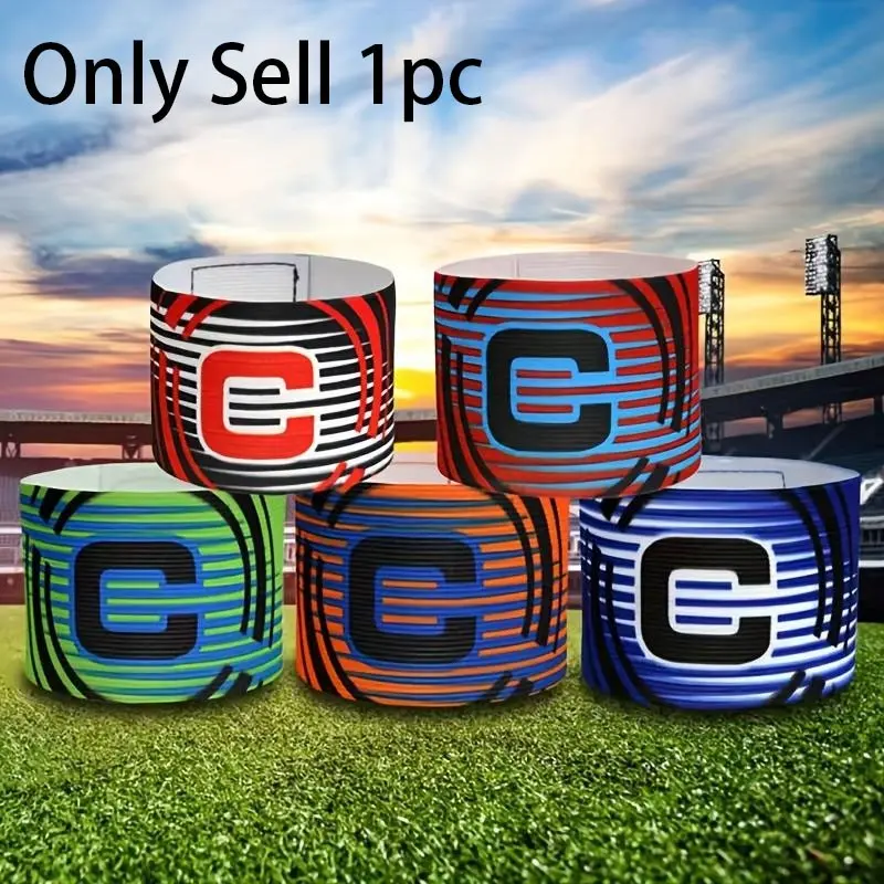 Football Captain Armband, Elastic Velcro Sports Arm Badge, Multi-Color Options, Ideal for Matches and Training, Durable Design, Football Accessories, Football Equipment