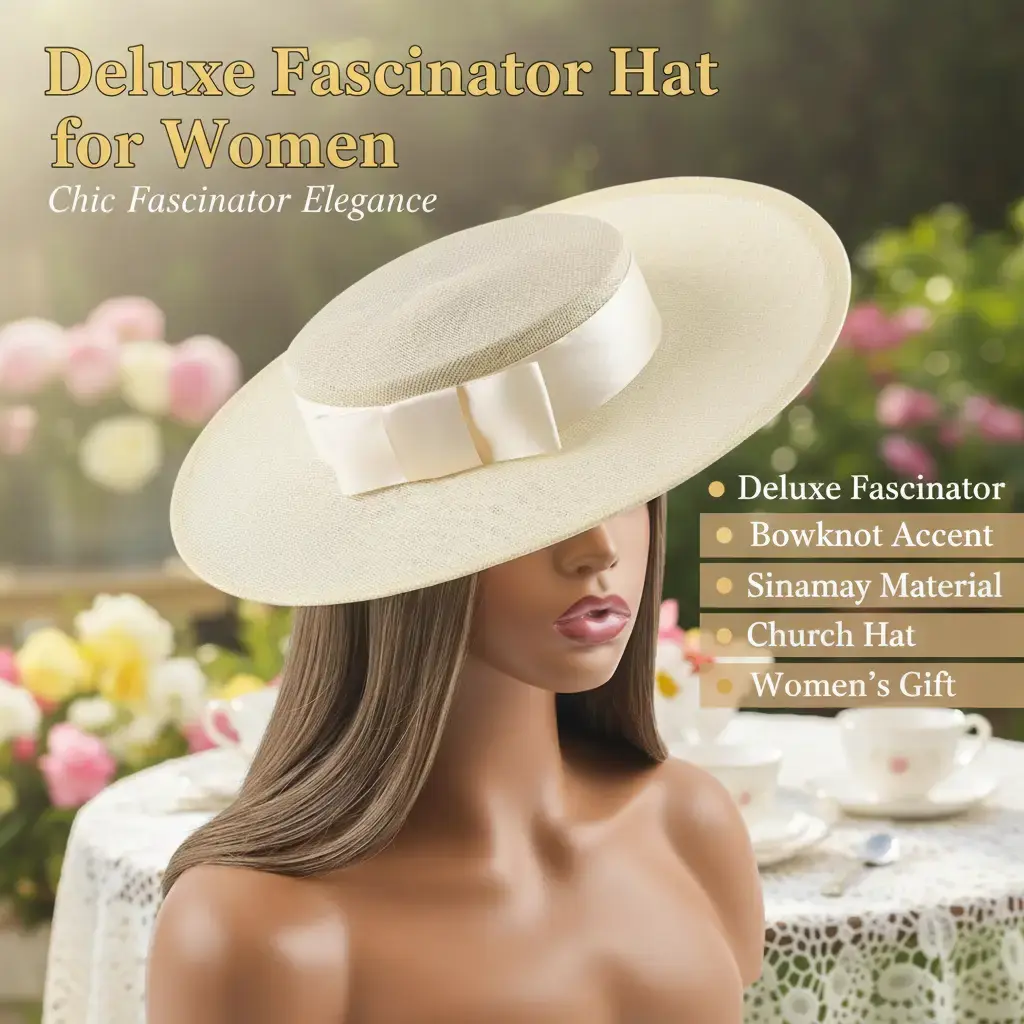 fashion fascinator Hat deluxe Bowknot Sinamay Church Hat New Hairnet Gift for women.