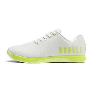 NOBULL Men's Outwork Shoe in Classic White Zest - OG Strength Training Shoe, Durable Gym Trainer, Lifting Sneaker