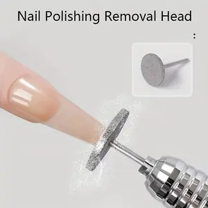 Manicure Flying Saucer Polishing Head T Round Emery Metal Polishing Short Nail Tip Trimming Polishing Tool Nail Drill Bits