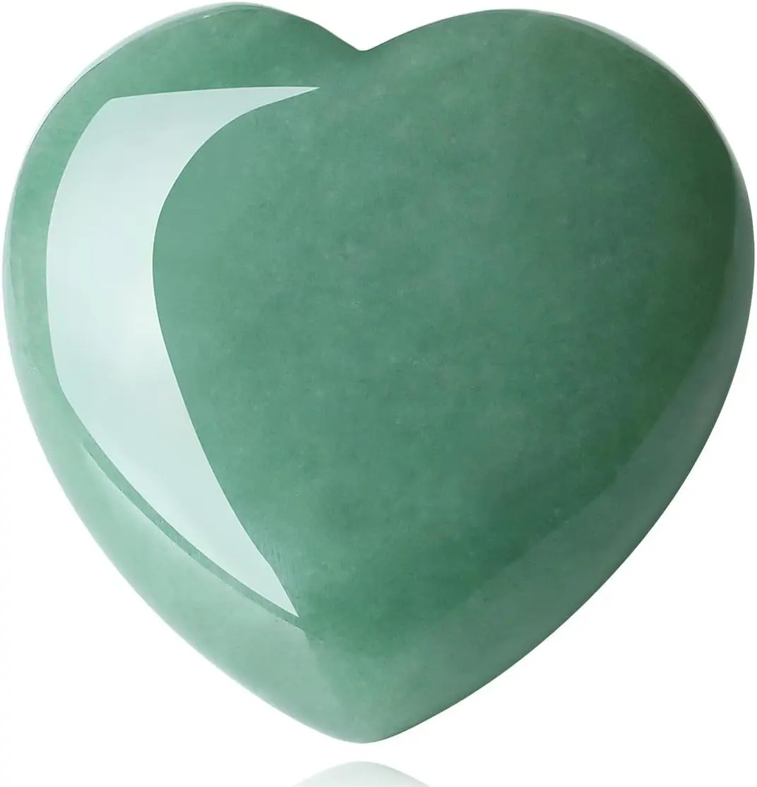 5~8 Counts Heart Shape Green Aventurine Crystal About 500G Healing Crystals Stones Pocket Meditation Palm Worry Gemstone From IG Crystal