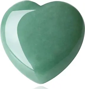 5~8 Counts Heart Shape Green Aventurine Crystal About 500G Healing Crystals Stones Pocket Meditation Palm Worry Gemstone From IG Crystal