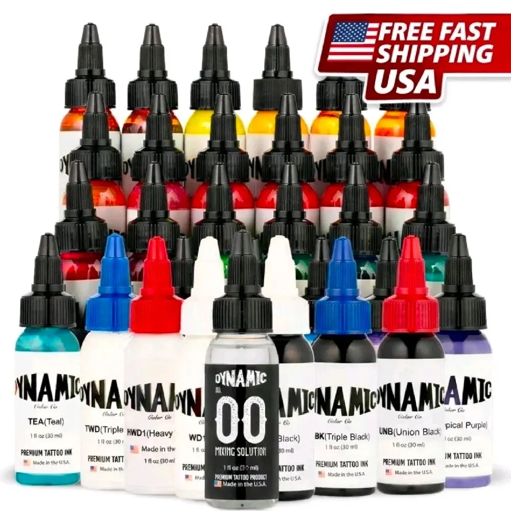 AUTHENTIC DYNAMIC INK COLORS/1oz COLOR VARIETY FOR TATTOO ARTISTS/VEGAN/LONGLASTING/VIBRANT COLORS
