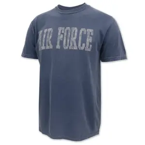 Air Force Distressed Block Comfort Colors T-Shirt (Denim)