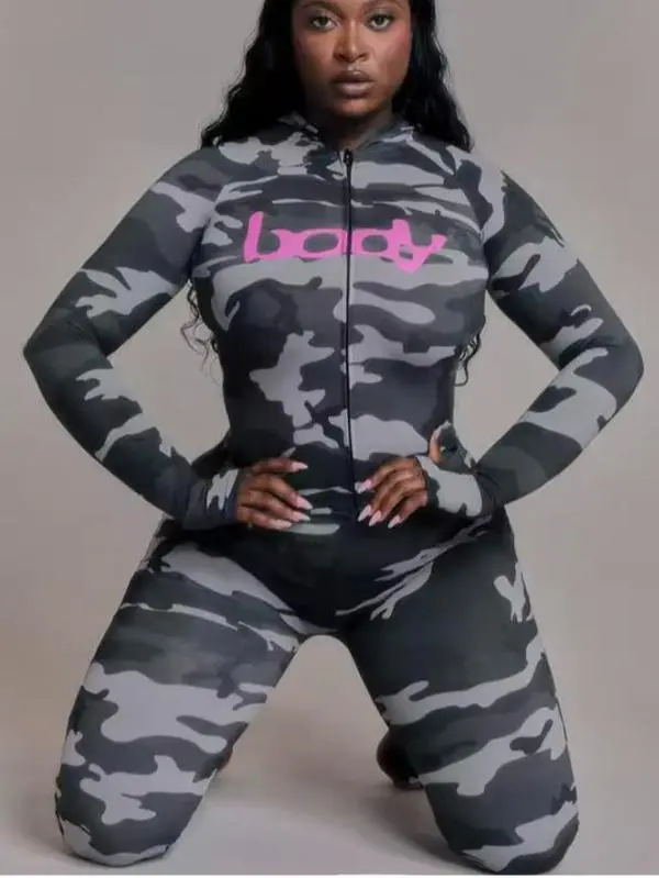 Body Leopard Print 2 Piece Set Women Casual Zip Hooded Crop Jacke+Leggings