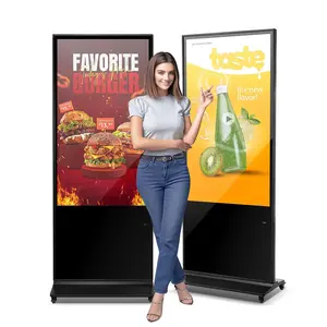 Spring new arrivals 55 Inch Indoor Digital Signage Display, Touchscreen Digital Kiosk, Floor Standing Kiosk Display, 4K UHD LCD Screen, 2GB RAM & 32GB ROM, with WiFi/USB Input, Commercial Advertising Display
