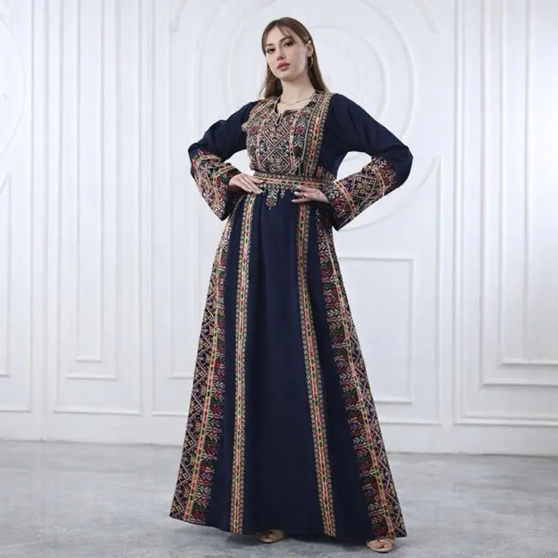 Women's Modest Heavy-Fabric Long-Sleeve Full-Cover Islamic Thobe Combo - Comfortable Wear, Versatile Occasion Dress with Multi-Color Options
