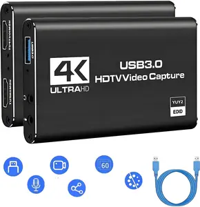 Audio Video Capture 4K HD Capture Card for Streaming, Full HD 1080P 60FPS USB Cam Link Game Screen Edid Computer Hdmi Headset