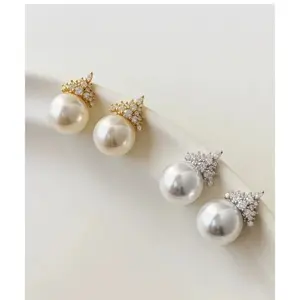 Crown earrings for women, light luxury, elegant and high-end, earrings and accessories