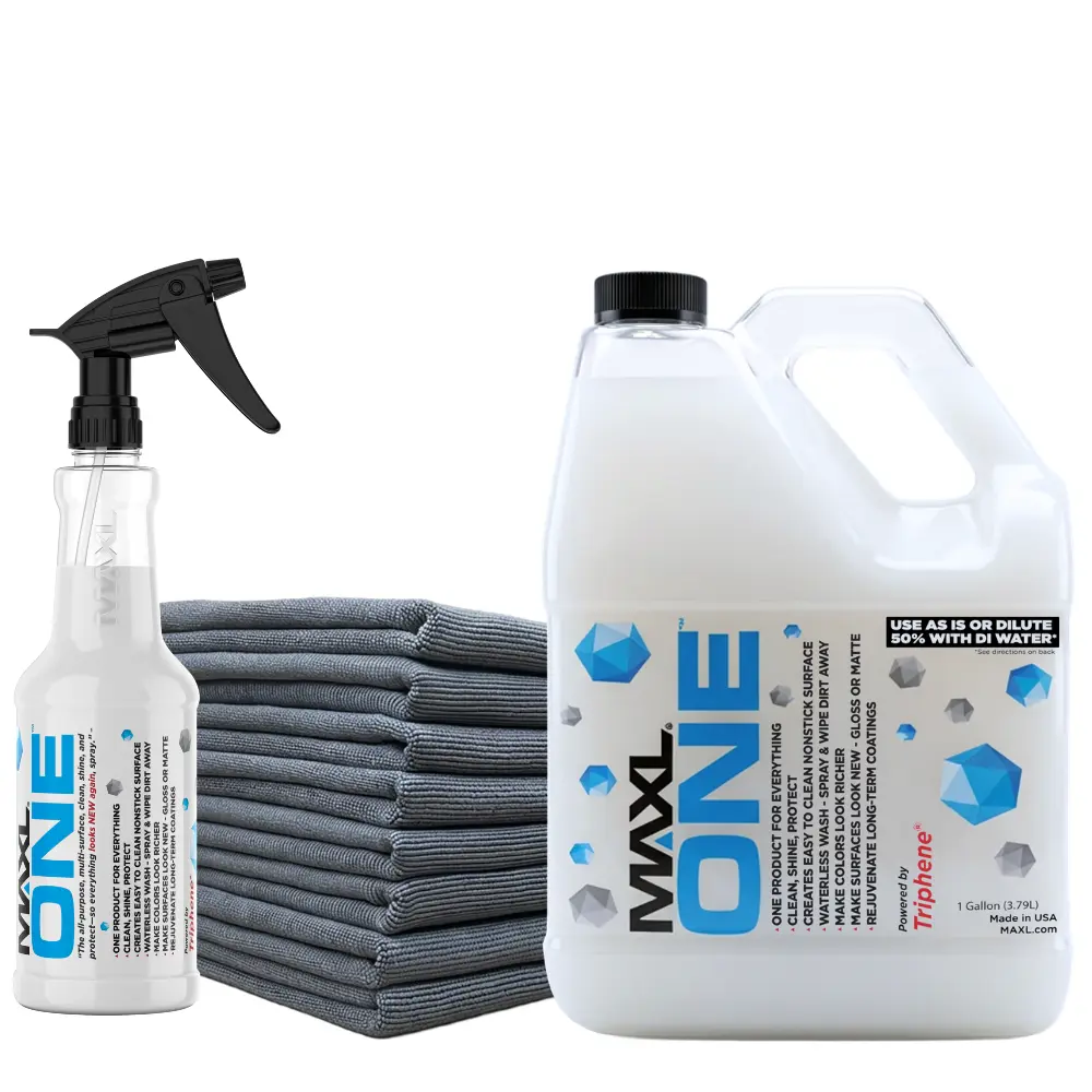 MAXL ONE™ Gallon Kit with Triphene — The All-Purpose, Multi-Surface, Clean, Shine, & Protect — So Everything Looks NEW Again, Spray | Car, Motorcycle, Boat, Truck, Home, & More