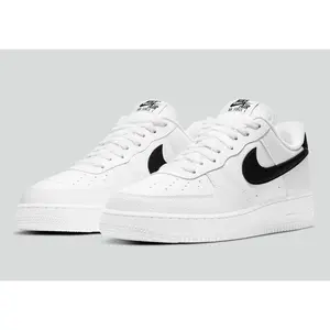 Men's Nike Air Force 1 "Tumbled Leather Black/White"  CT2302-100 Fashion Athletic Sneaker