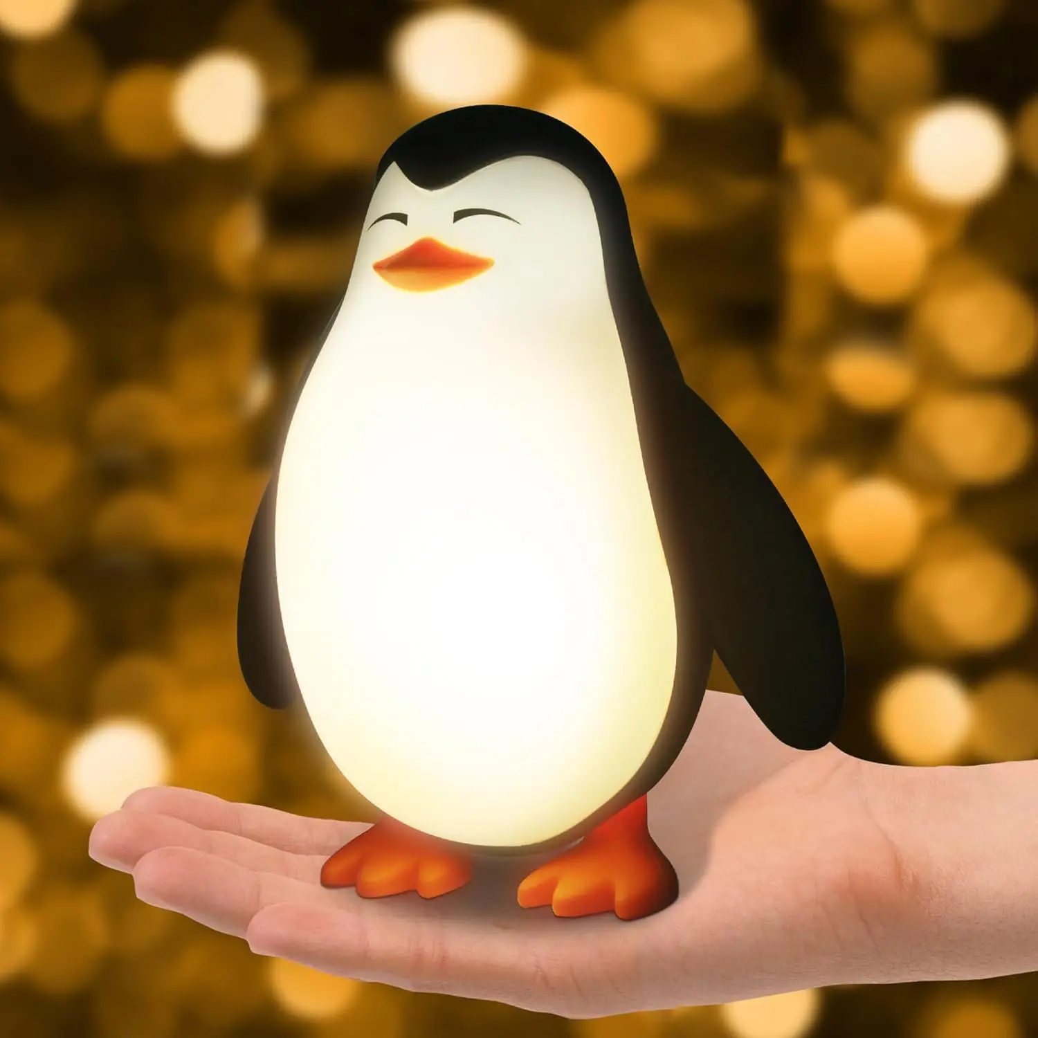 Cute Penguin Night Light for Kids Nursery and Bedroom, Soft Silicone Squishy Touch Lamp with Adjustable Dimming for Calm Sleep and Comfort, Rechargeable Bedside Light for Toddlers and Babies, Adorable Room Decor, Thoughtful Gift Ideas