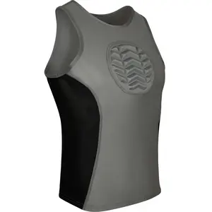 Exxact Sports Baseball Chest Protector Youth - Tank Top Padded Compression Shirt, Softball Chest Protector, Sternum Protection for Football, T Ball & Lacrosse Chest Protector (Gray)