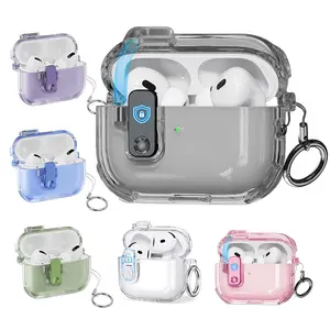 Toocki (with Safety Lock) Clear Case Compatible with Cute Apple Airpods 2nd case Women,Magsafe one-click opening function, matches Airpod Pro case and airpods pro 2 cases Earbuds Headset Earphones Headphones Wireless