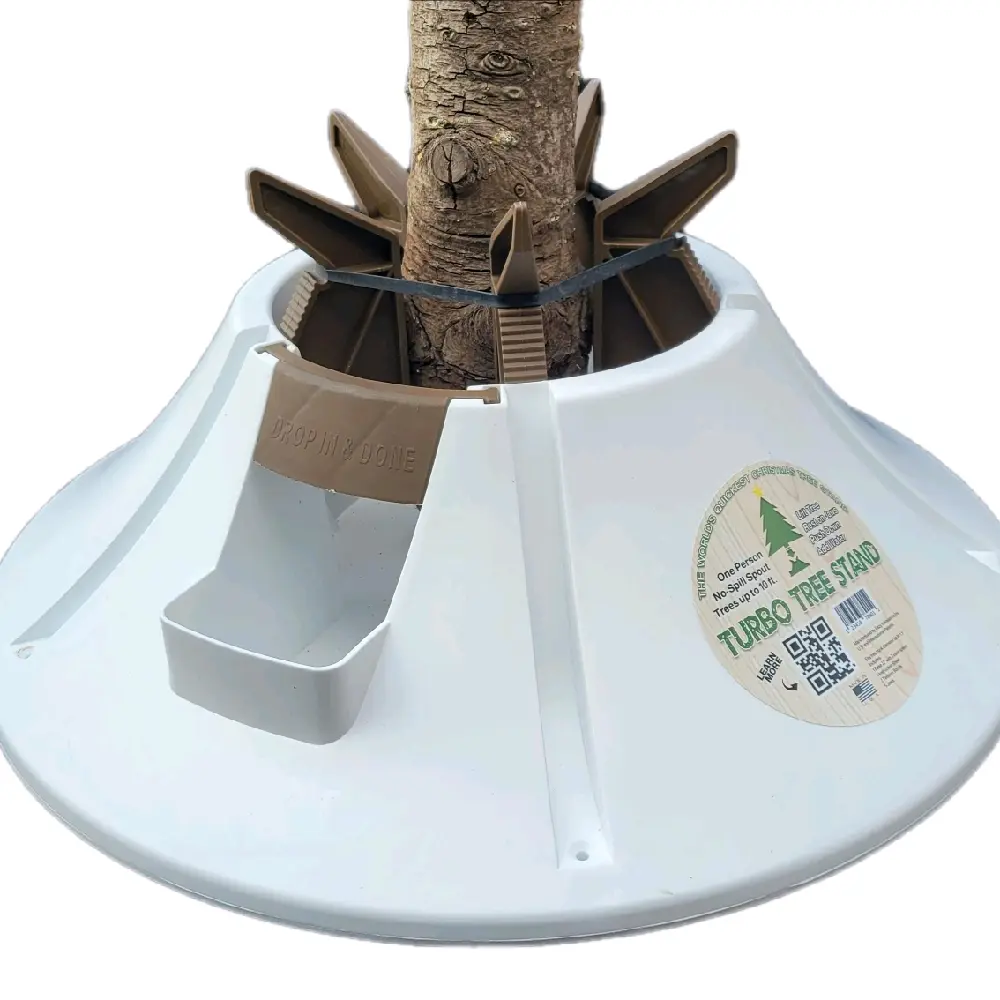 Turbo Tree Stand - World's Quickest Christmas Tree Stand - Frustration Free Setup Christmas Tree Stand No Screws - No Spills