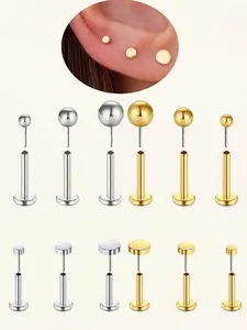 3pcs Threadless Cartilage Earrings, Medusa Piercing Studs, 20gauge Nose Studs, Helix Conch Tragus Anti Tragus Jewelry, 2mm 3mm 4mm