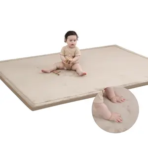 Huloo Sleep Elasti Foam Play Mat for Playroom & Living Room, 1.3" Thick Ultra Soft Velvet Rug, Non-Slip, Water-Repellent,Stain-Resistant，#Summervibes