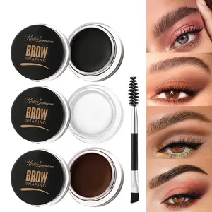 Waterproof Eyebrow Pomade - All-Day Smudge-Proof Hold, Natural Shades with Travel Brush | Easy to Apply, Perfect for Gifting