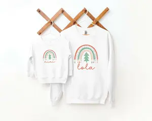 Christmas Rainbow Lola and Mini Matching Sweatshirts