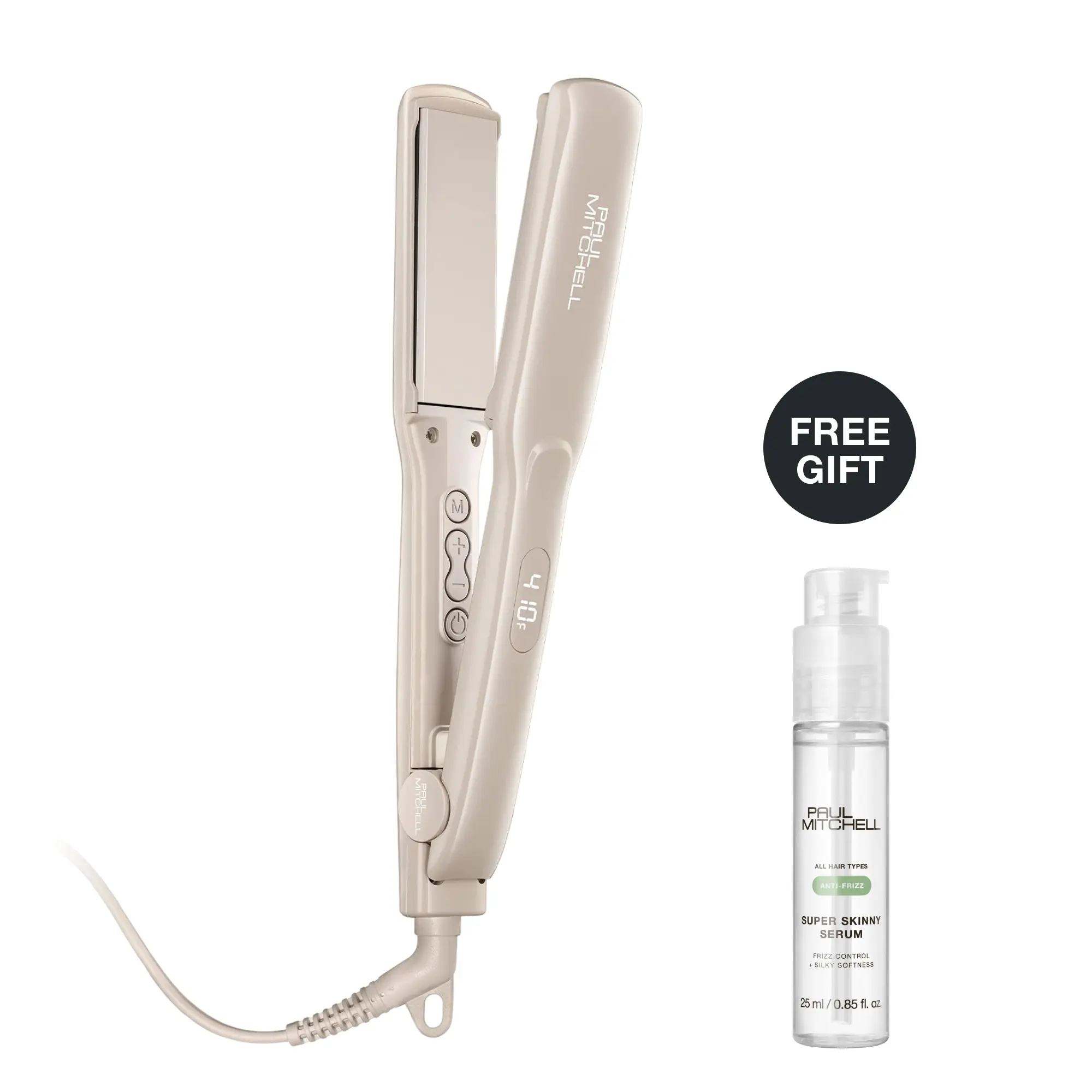 Paul Mitchell Smooth+ 1.25" Ceramic Flat Iron for Smoothing + Straightening Hair with FREE Super Skinny Serum Mini*