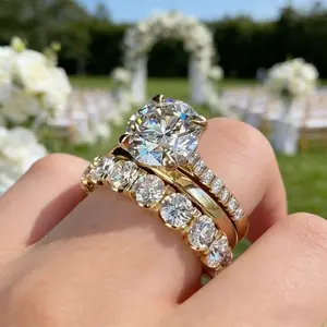Women's 3-Ring Multi-Size Cluster Set, Elegant Zircon Witch Knot Stackable Emerald-Cut Titanium Beveled Diamond Halo Cocktail Ring, Gold-Plated Accessory for Engagement/Wedding Parties, Christmas Gift (Toe Wear Compatible) Moissanite Chunky Princess promi