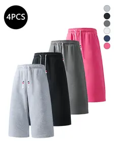 4-Pack Men’s Summer Shorts – 3/4 length, casual loose fit, versatile athletic straight cut for running, walking, and hiking