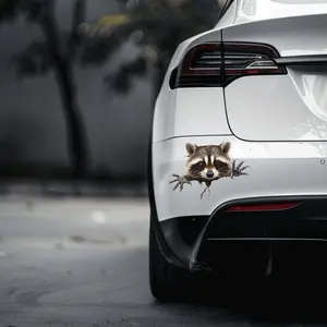 Funny Trash Panda Car Decal - Peeking Raccoon Sticker