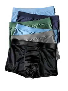 Men's Solid Color Ice Silk Briefs, Comfortable Daily Wear, Breathable Fabric Design, Suitable for Active Lifestyle