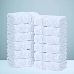 12 Pack (16x27 Inch) Highly Absorbent Hand Towels – Soft, Quick-Dry Cotton Terry for Multi-Use (Bathroom, Gym, Spa, Salon) – White