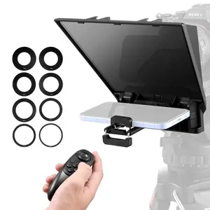 VEVOR Teleprompter, 8 Aluminum Alloy, Desktop Prompter with Adjustable Spectroscope, Remote Control, for YouTube, Twitch, Zoom, Supports DSLR/Webcam/Smartphone, for Video Recording/Live Streaming