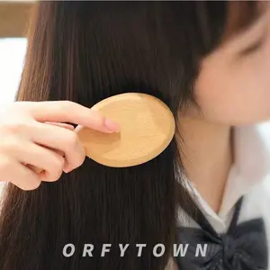 Boar Bristle Massage Comb, Anti-Static Hair Brush, Puffing Wooden Comb, Home Use, Head Acupuncture, Smooth Hair