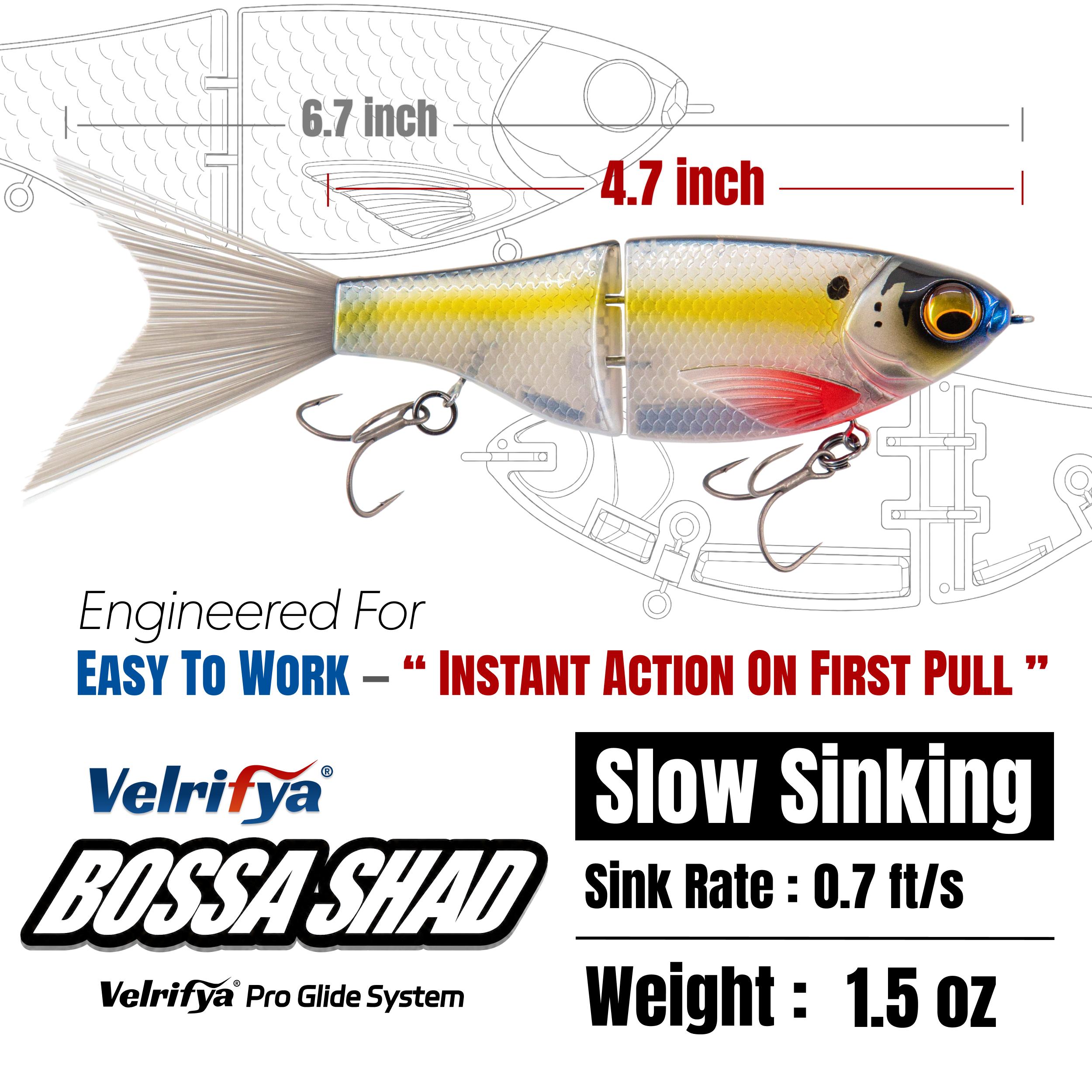 Velrifya Bossa Shad Glide Bait - Artificial Fishing Lures for Bass Fishing, S-Glide Action, Slow Sinking Jointed Swimmer Lures Velrifya Bossa Shad Glide Bait - Artificial Fishing Lures for Bass Fishing, S-Glide Action, Slow Sinking Jointed Swimmer Lures