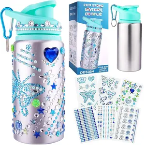 Gifts for Girls, Decorate Create Your Own Water Bottle Kits for Girls, Girl DIY Arts and Crafts Kits Supplies Toys for Children Ages 4-6-8-12, Easter Basket Stuffers for Kids Birthday Gifts Ideas