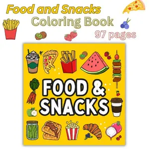 Food and Snacks Coloring Book: Bold & Easy Designs for Adults and Kids | Fun  Coloring Pages Featuring Delicious Treats | Great Gift for All Ages