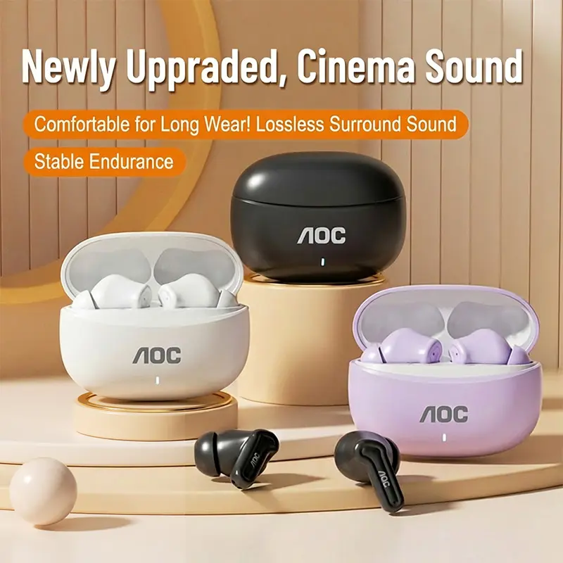 AOC Wireless Noise-Canceling Headphones Immersive, cinema-grade audio, long battery life, Hi-Fi sound quality, and portable design